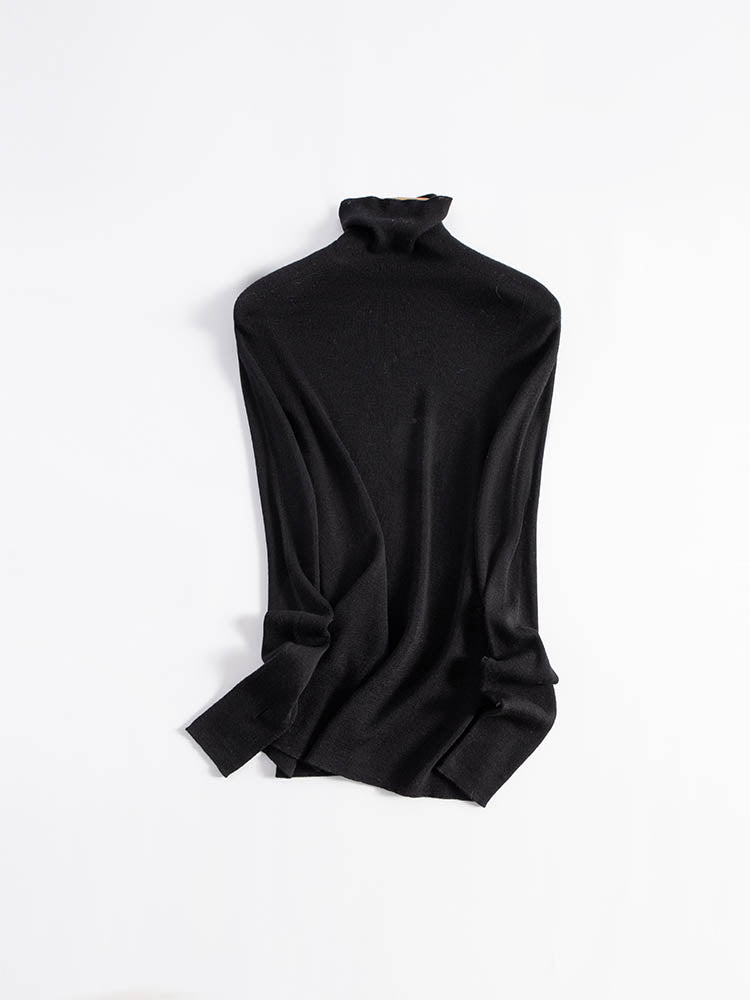 High Neck Sweater with Thumbhole Cuff Design