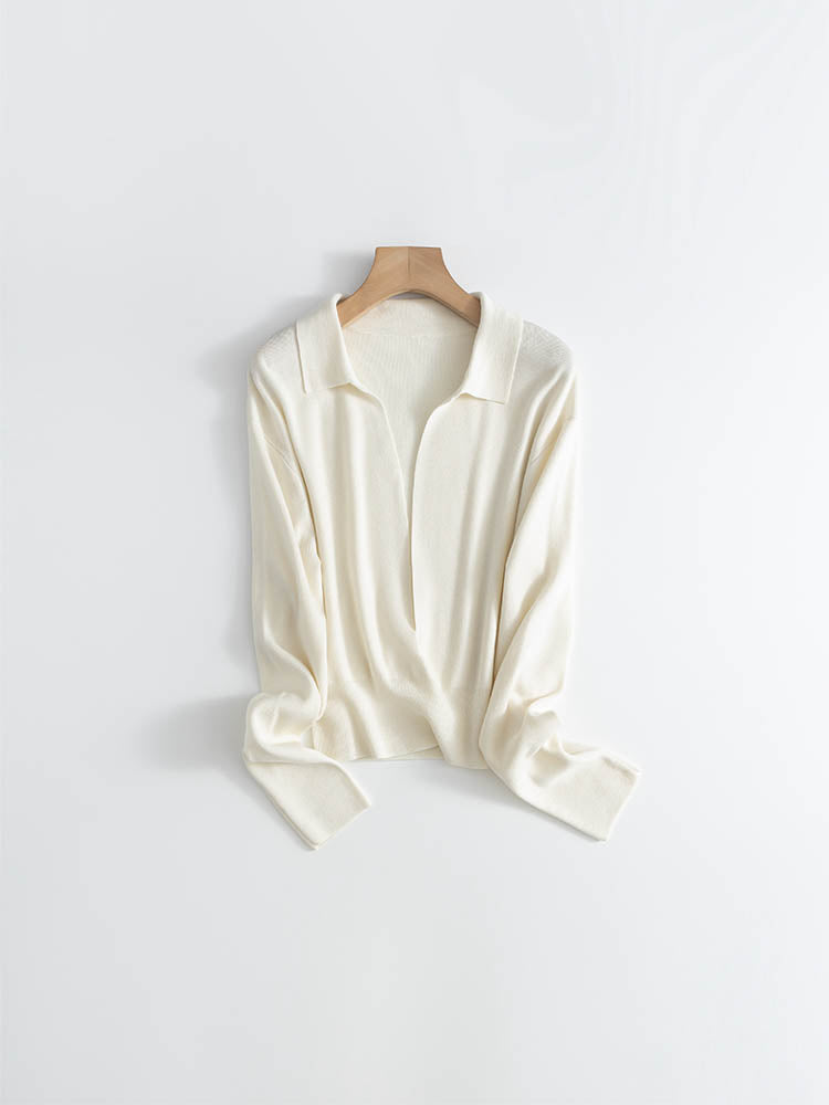 Simple Yet Elegant V-Neck Knit Wool Sweater