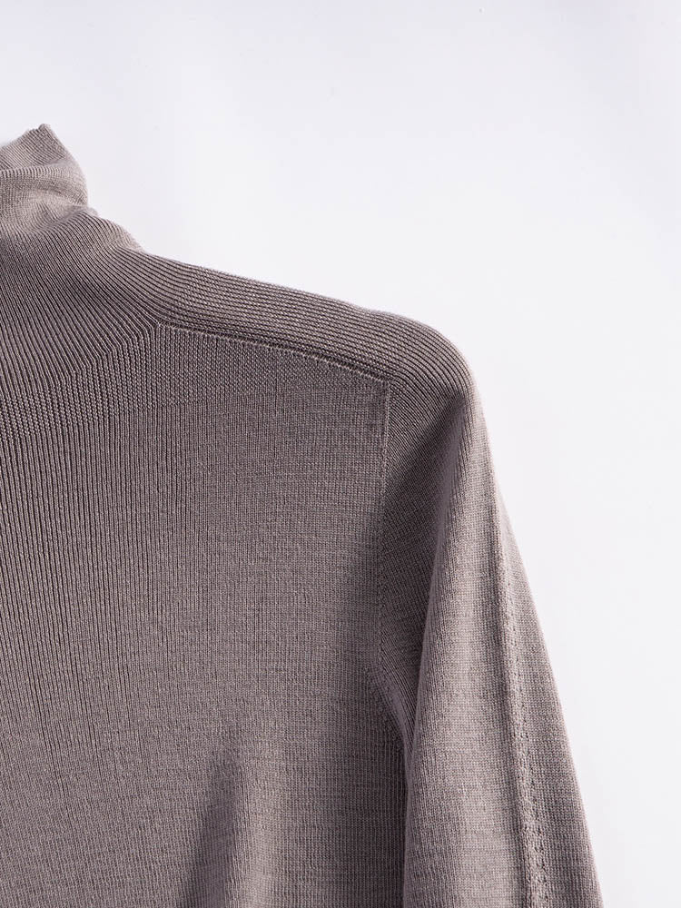 High Neck Sweater with Thumbhole Cuff Design
