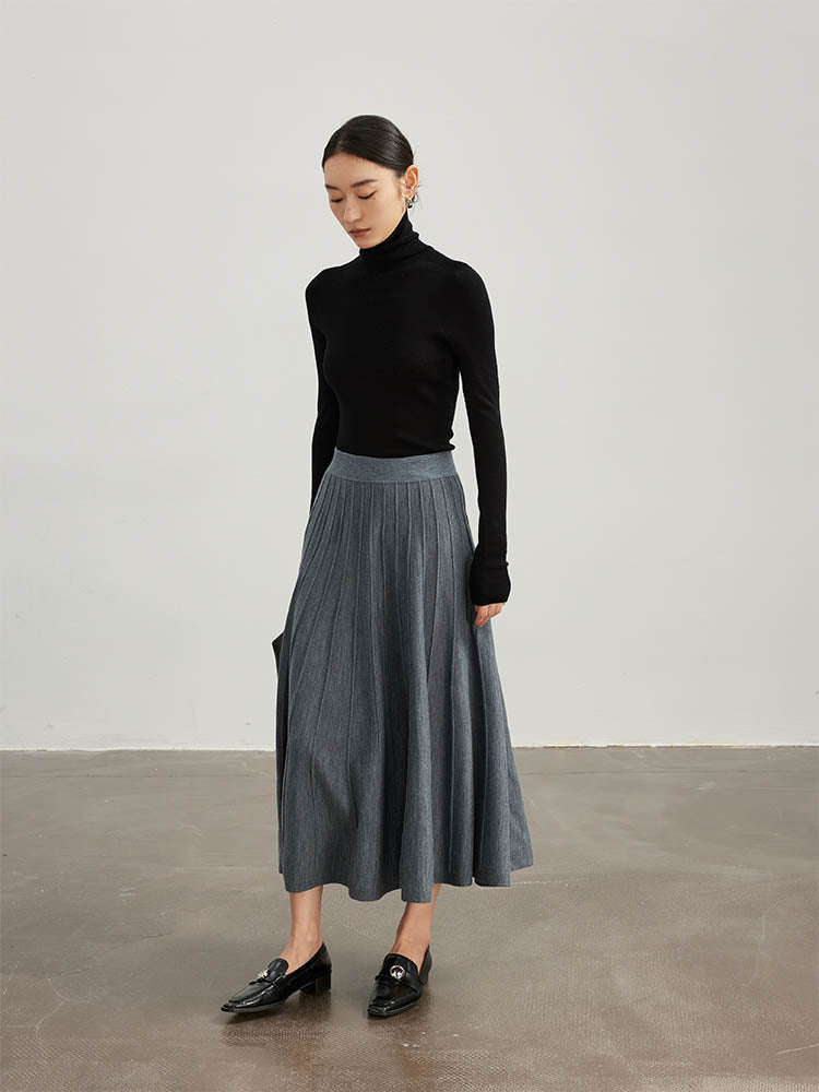 High Neck Sweater with Thumbhole Cuff Design