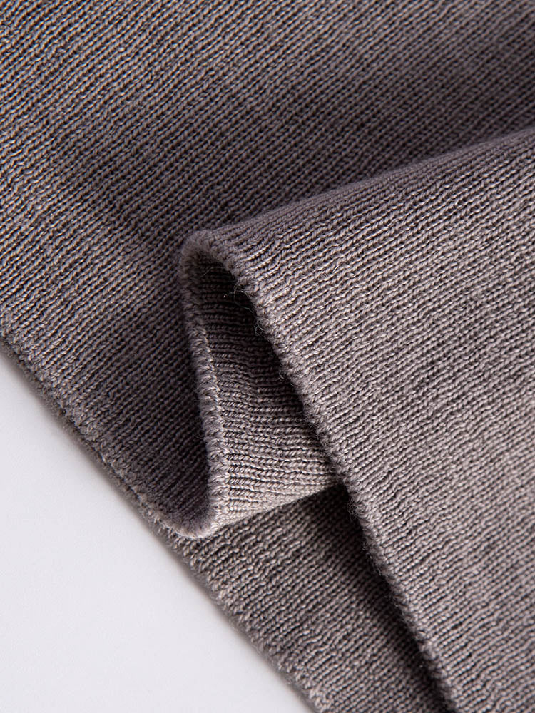 High Neck Sweater with Thumbhole Cuff Design
