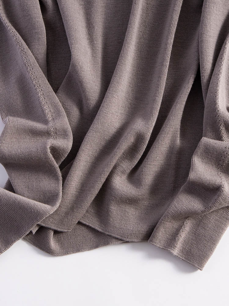 High Neck Sweater with Thumbhole Cuff Design
